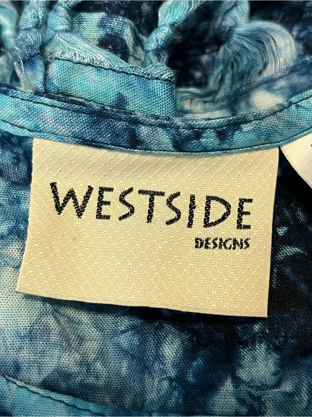 Tie-Dye Button Front Sleeveless Top Swim Cover 3X Raw Hem Tie Back Boho Resort - Picture 4 of 11